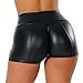 Produktbild Dorical Damen Kunstleder Hohe Taille Shorts, Schwarz Sexy Hotpants Kostüm Basic Pants Leggings Kunstleder-Optik Kurze Hose(Schwarz,Medium)