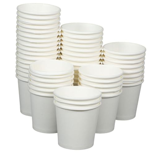 FRCOLOR 200 Piezas de Papel Desechables Blancos para Café Espresso y Té Bebidas Calientes Portátiles para Oficina y Fiestas