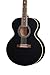 Epiphone Inspired by Gibson Custom J-180 Long Scale Acoustic Electric Jumbo, Ebony with Hard Case