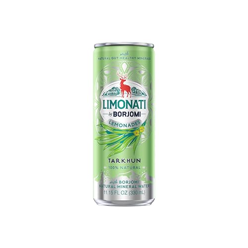 Image of Limonati by Borjomi - Tarkhun Lemonade with Natural Tarragon Extract and Borjomi Sparkling Mineral Water - 11.15 oz, 12 Cans