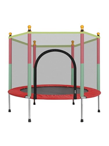 YORKING 5 FT Trampoline With Safety Net Cover and Accessories Indoor and Outdoor Use Red
