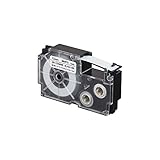 12 mm Casio XR-12HMWE - Cintas para etiquetadoras, color negro/blanco