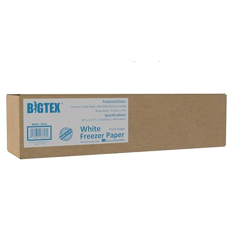 White Freezer Paper 18 inch x 175 feet, 2” Core,
