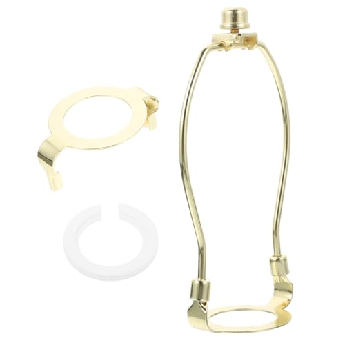 HOLIDYOYO Soporte de Arpa para Pantalla de Lámpara 6 Pulgadas Galvanoplastia Dorada, Accesorio Metálico Resistente para Lámparas de Mesa y Pie, Kit de Reparación Diy, Uso en Hogar