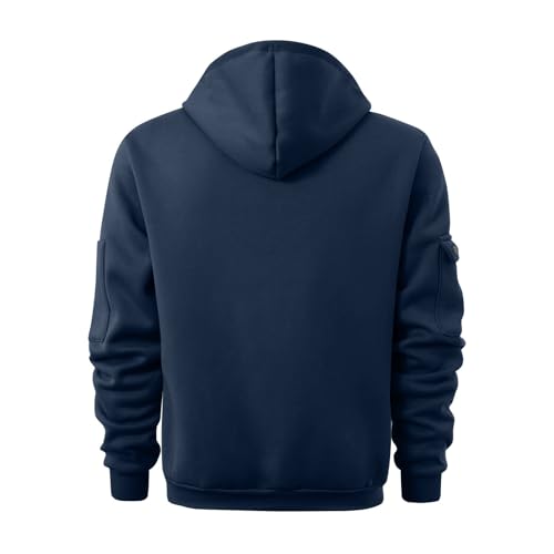 Fall Winter Quarter Zip Hoodie Men Pullover Tactical Sweatshirt Vintage Long Sleeve Casual Hoodies with Pockets