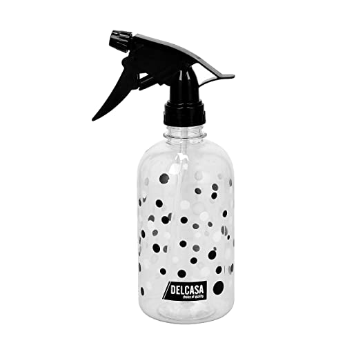 Delcasa DC1956 500ml Spray Bottle - Portable Bottle Water Mist Stream Liquid Container Leak Proof Trigger Sprayer | Transparent Body | Ideal for Salon Tattooing Hairdressing Gardening Assorted