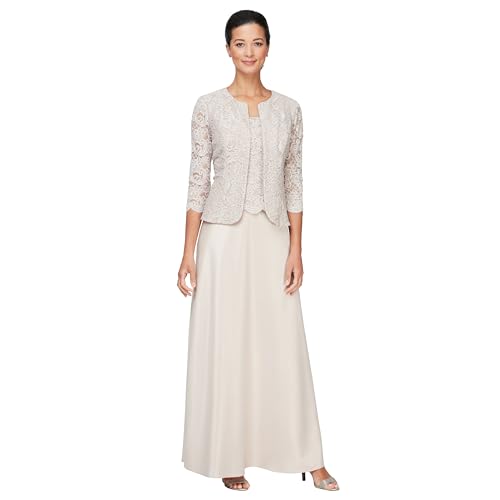 Image of Alex Evenings Womens Two Piece Mother of The Bride Dress with Lace Jacket