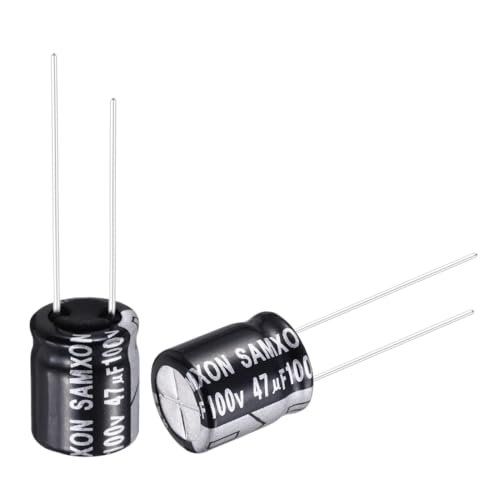 Image of sourcing map 47uF 100V 10x13mm Electrolytic Capacitor, Radial Leads Aluminum Capacitors for TVs, LCD Monitor, VCD, 10Pcs