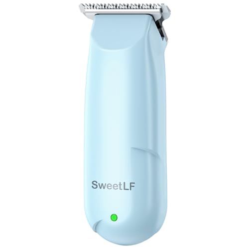 SWEETLF Hair Clippers, Silent Cordless Hair Trimmer, Mini Hair Cutting Kit with 3 Guide Combs, Portable & USB Rechargeable Haircut Clippers for Men Women Kids (Blue)