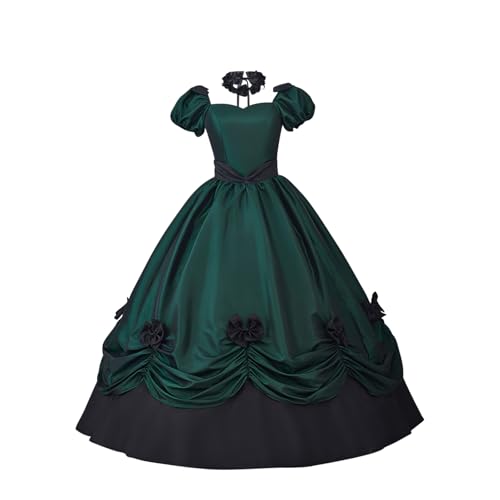Mittelalter Kleidung Damen Kleid Kurzarm Renaissance Prinzessin Kleider Kostom Cocktailkleid Party A-Linie Kleidungs Viktorianisches Maxi Vintage...