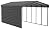 Arrow Carports Galvanized Steel Carport, with 1-Sided Enclosure, Compact Car Metal Carport Kit, 12' x 24' x 9', Charcoal