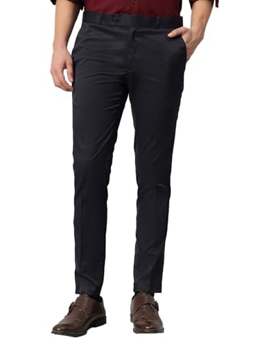 Image of Vogaan Formal Pant with Expandable Waist for Men | Men's Cotton Regular Fit Flat Front Pant for Party and Casual Wear