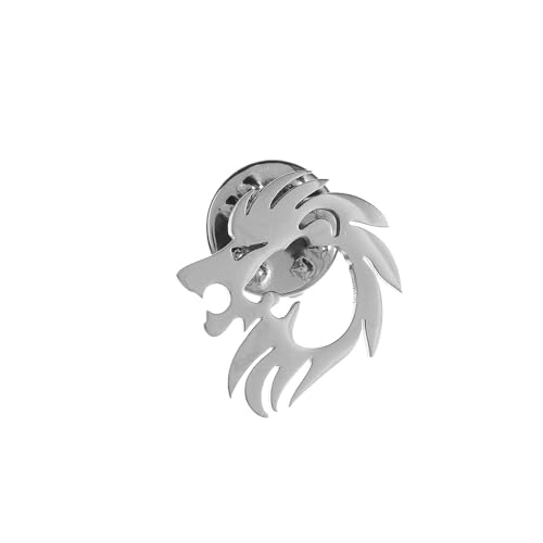 Image of Stainless Steel Animal Creative Crown Lion Brooches for Women and Men