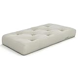 Nirvana Futons Plush, Comfortable 8-Inch Chair Futon Mattress, Ivory Twill - Made in USA