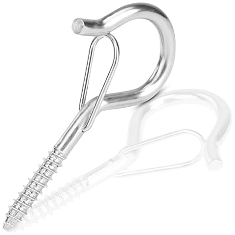 MOGADEE® 10 Stück Schraubhaken M6, Haken zum Schrauben, Deckenhaken Schwerlast mit Schrauben, Schraubhaken mit Sicherung,für Hängematten, Markisen, Hängesessel, Schaukelstühle, Festkabel, Blumenampel Cover