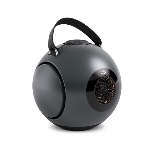 UB+ dB1 doubleBASS - Altavoz Bluetooth blanco | Sonido Hi-Fi de 40 W con graves profundos, tiempo de reproducción de 20 horas, emparejamiento IPX5 y TWS (blanco brillante) (gris metálico satinado)