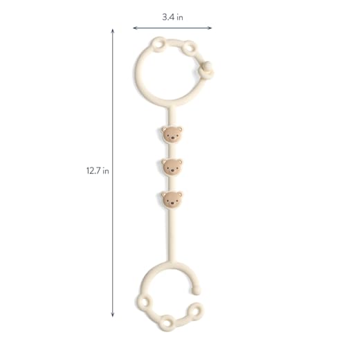 Image of Itzy Ritzy Toy & Snack Cup Strap - Adjustable Strap for Keeping Baby's Toys Nearby - BPA-Free Silicone - Tether for Strollers, High Chairs & Car Seats - Dishwasher Safe (Bear)
