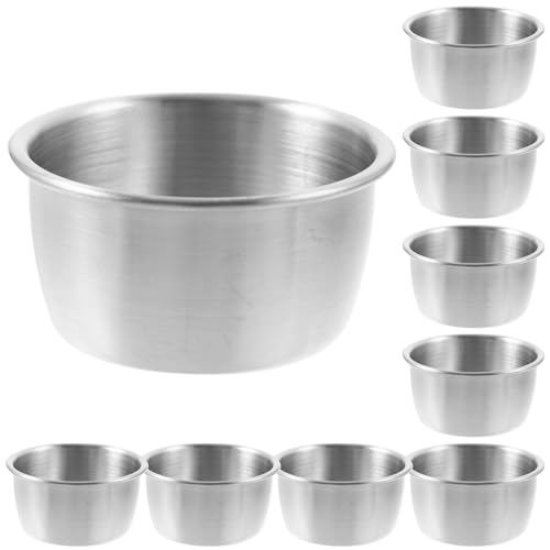 UPKOCH Lot De 10 Coupelles À Sauce En Acier Inoxydable 304 Mini Bols À Sauce Réutilisables Pour Restaurant Cuisine Maison Barbecue Fête Contenants Pour Ketchup Moutarde Dip