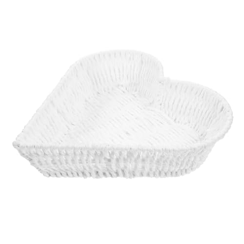 SOLUSTRE Shaped Storage Basket Paper Rope Rattan Wicker for Fruits Snacks Valentines Day