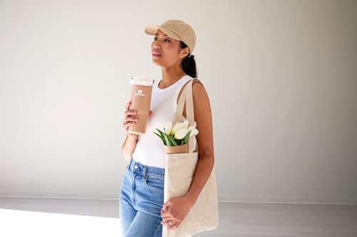 Image of Stanley IceFlow Flip Straw Tumbler with Handle 30 oz | Twist On Lid and Flip Up Straw | Leak Resistant Water Bottle | Insulated Stainless Steel |BPA-Free | Almond Rose