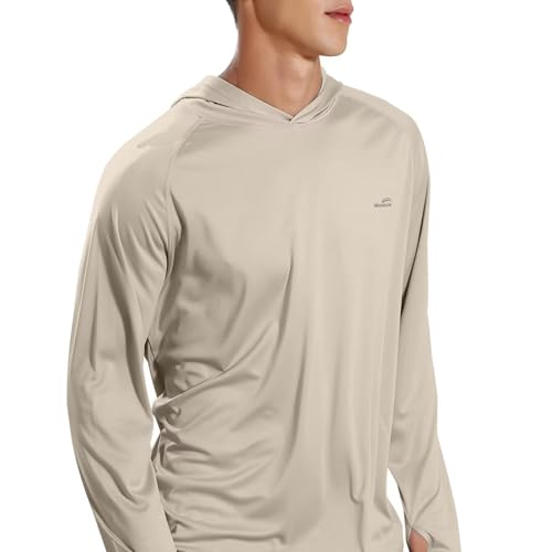 Image of Men's UPF 50+ Long Sleeve Sun Shirts UV Protection Hoodie Rash Guard Hiking Fishing Swim T Shirt