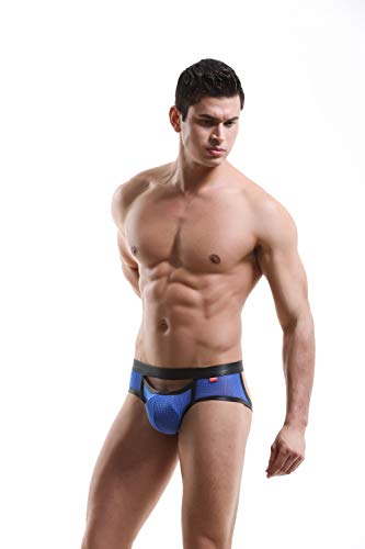 Swbreety Men's Hollow Out Jockstrap G-String Thong Bulge Pouch Mesh Underwear3