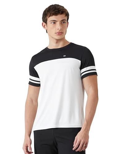 Image of Amazon Brand - Symbol Men's Color Block Active Regular Fit Sports T-Shirt | Round Neck | Half Sleeve (Available in Plus Sizes)