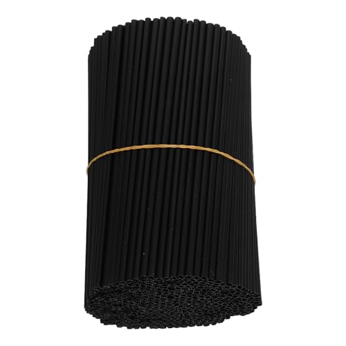 Pitillos negros desechables para cocteles 13 cm miniatura 1