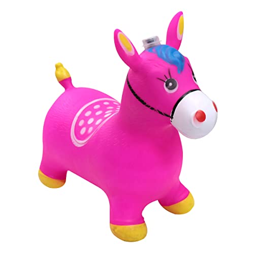 CAVALINHO UPA UPA DE BORRACHA COM SOM E LUZ 56CM (Pink)