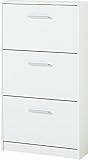 Made in Germany Germania 3602-84 Schuhschrank mit 3 Klappen, in Weiß, 58 x 105 x 17 cm (BxHxT)
