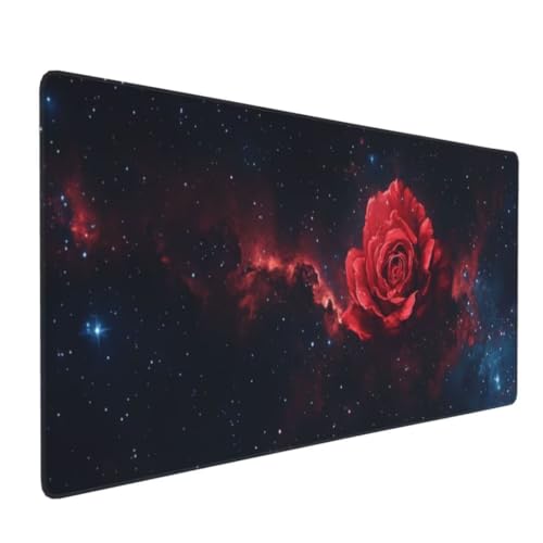 Tapis de Souris Rouge Rose Tapis de Souris XXL 1200x400x3mm, Imperméable Tapis de Souris Gamer XXL Tapis Souris Mouse Pad, Base Atidérapante, Haute Précision et Vitesse pour Gamer, Deco Bureau