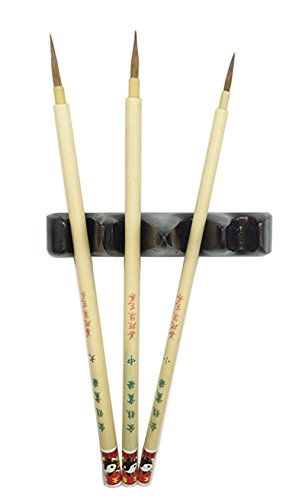 Easyou Hu Brush Scriptliner Brush for Traditional Chinese Elaborate-style Painting (Gongbi) and Outlining Inking the lines White Hare Hair LMS (Wesel hair L+M+S for beginner) - Thumbnail 3