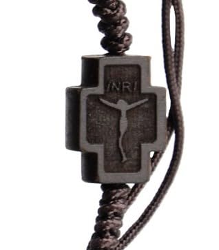 Sine Cera Dark Jujube Wood 1 Decade Catholic Rosary Bracelet, Adjustable, Smooth 10mm Beads3