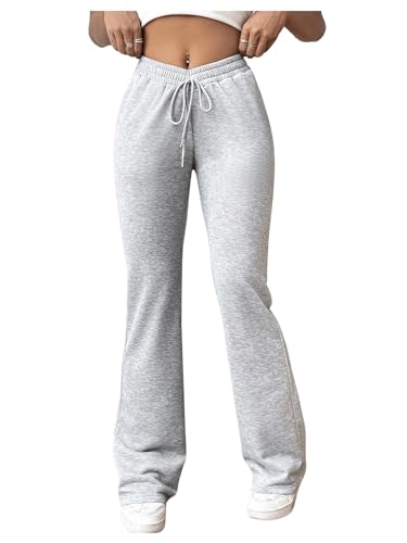 Women's High Waisted Crossover Flare Leg Sweatpants Baggy Drawstring Athletic Joggers Casual Workout Yoga Pants