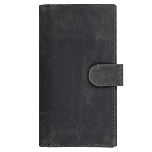 Image of Oak Leathers Checkbook Cover Slim Minimalist For Men with RFID Blocking Credit Card Holder Wallet (Vintage Green)