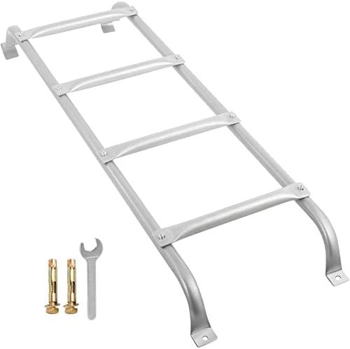 HomiShare Egress Ladder 4-Step Basement Egress Ladder, 400LBS Load Capacity Metal Basement Ladder, 53″x15.5″(LxW) Egress Window Ladder with Silver Polished Surface Use for Egress Window Well
