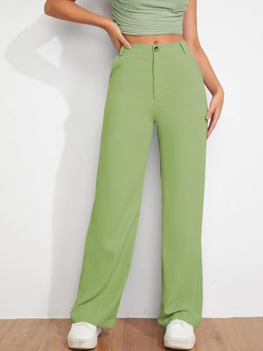 Image of Toochki Trousers for Woman Pants Women's Formal Office Korean | Black Track Pant | Straight | Cotton Spandex Stretchable Trouser | High-Waisted Bottom Wear