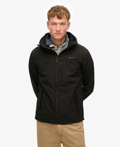 Superdry Men's Hooded Soft Shell Trekker Jacket, Black4