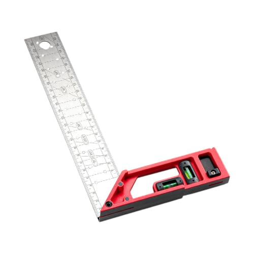 Regla multifuncional de marcador de ángulo recto 250 300 400 mm | Acero inoxidable de alta precisión ángulo carpintero | Mango de aluminio para medición de grietas