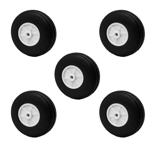 5PCS RC Airplane Light Sponge Tire with Plastic Hub for RC Plane Helicopter DIY Model Plane Wheel...