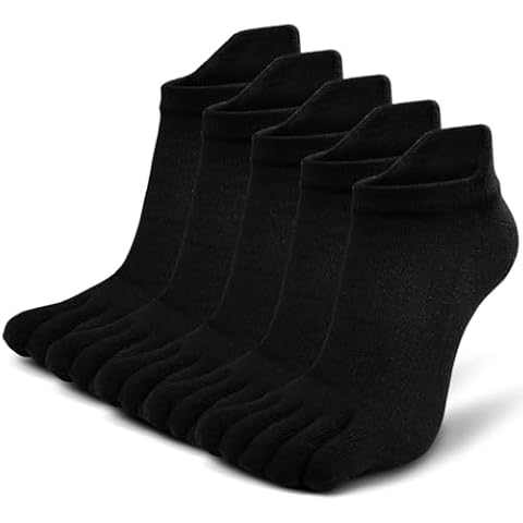 ZAKASA Toe Socks for Men Five Finger Socks No Show Low Cut Athletic Running Socks 5 Pairs Size 6-13 Cover