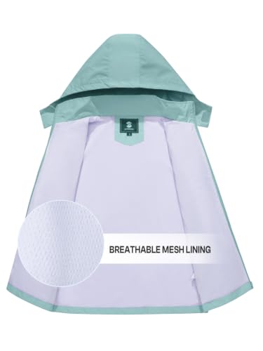 Image of SaphiRose Kids Waterproof Rain Jacket Mesh Lined with Removable Hood