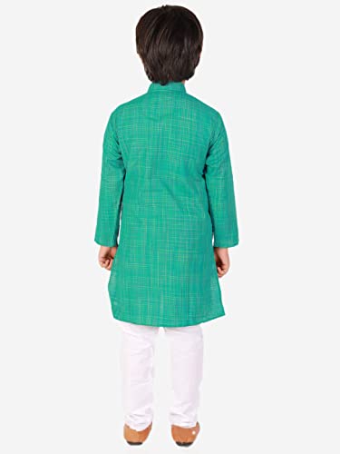 Image of Pro-Ethic Style Developer Kids Cotton Solid Ethnic Kurta Pajama Set|Traditional Style Kurta Pajama