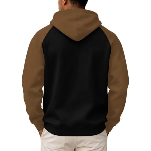 Mens Hoodies Pullover Oversized Color Block Workout Hooded Sweatshirt - image 8