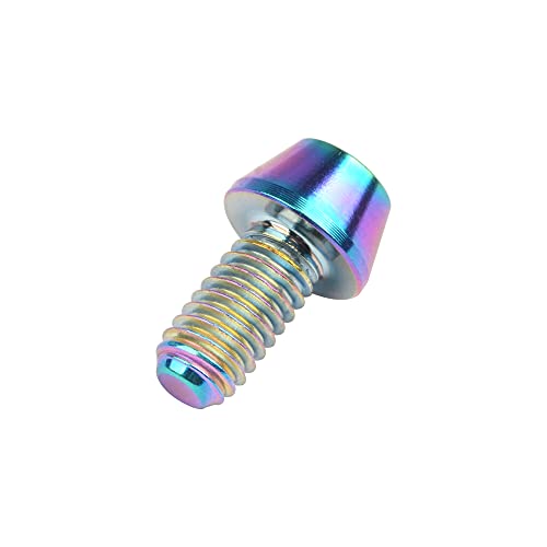 Image of Titanium Ti DIN912 M4 8 10 12 15 20mm Tapered Head Hex Bolts Bicycle Screws Pack of 6 (Multicolored, M4x10mm)