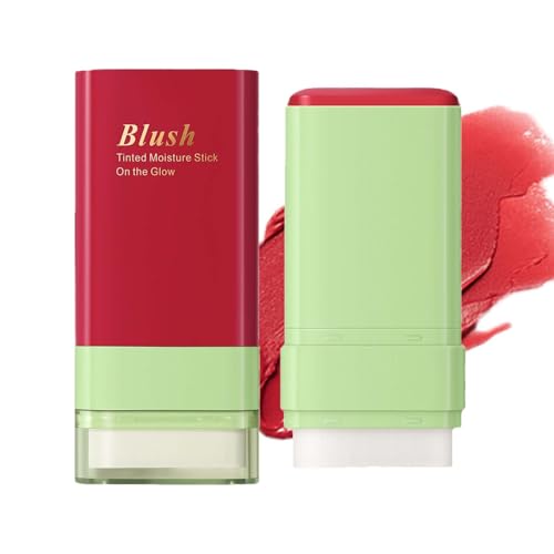 EONFAVE 2-In-1 Blush Stick, Creme Rouge Stick mit Brush, Multi Blush Stick für Wangen Lippen Augen, Feuchtigkeitsspendend, Langanhaltend, Wischfest, Matte Rouge für einen natürlichen Look（#01 Rose)