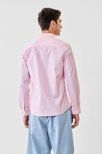 Image of SNITCH Men Formal Shirt | Slim Fit Full Sleeve Spread Collar Gingham Pattern | 100% Cotton & Breathable Fabric for Office & Smart Casual Wear