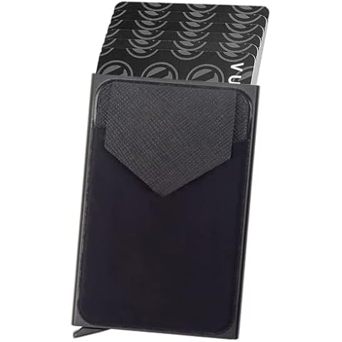 Card Holder with Money Pocket Pop Up Wallet RFID Blocking Slim Metal Bank Card Case Holds 6 Cards and Notes, for Men or Women Cover