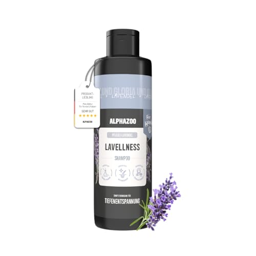 alphazoo Lavellness Hundeshampoo 250 ml – Sanfte Reinigung & Pflege mit Kokosnussfruchtextrakt & Lavendelöl – Für sensibles Fell, parabenfrei & silikonfrei, natürlicher Glanz, stressfreies Baden