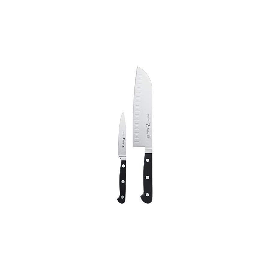 HENCKELS-Classic-Razor-Sharp-2-pc-Asian-Knife-Set-German-Engineered-Informed-by-100-Years-of-Mastery HENCKELS Classic Razor-Sharp 2-Piece Knife Set, Santoku Knife 5 Inch, Paring Knife, German Engineered Informed by 100+ Years of Mastery, Black/Stainless Steel